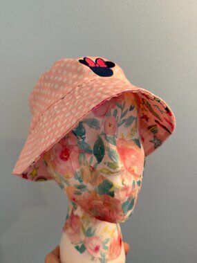 Disney Junior Minnie Pink Polka Dot Bucket Hat OSFM
